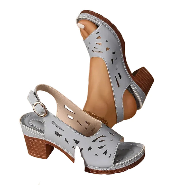 Noemi™ | Ankle Strap Block Heel Sandals
