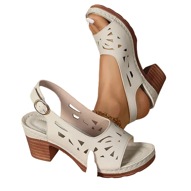 Noemi™ | Ankle Strap Block Heel Sandals