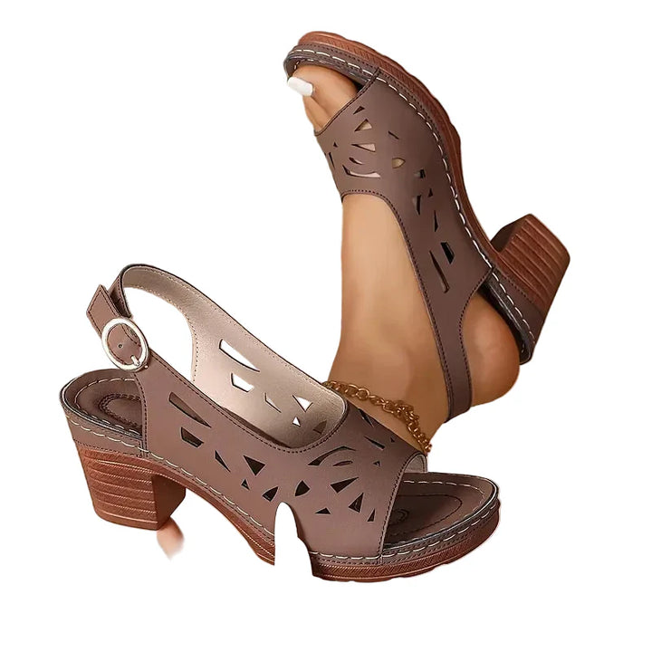 Noemi™ | Ankle Strap Block Heel Sandals
