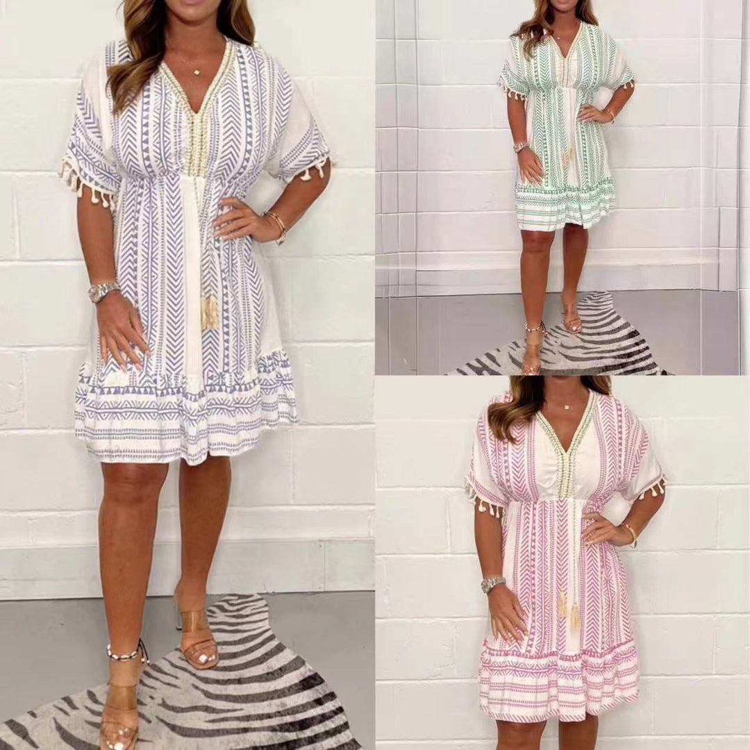 Aisling™ | Boho Print Midi Dress