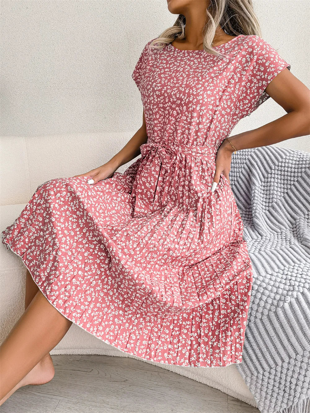 Penelope™ | Floral Pleated Maxi Dress