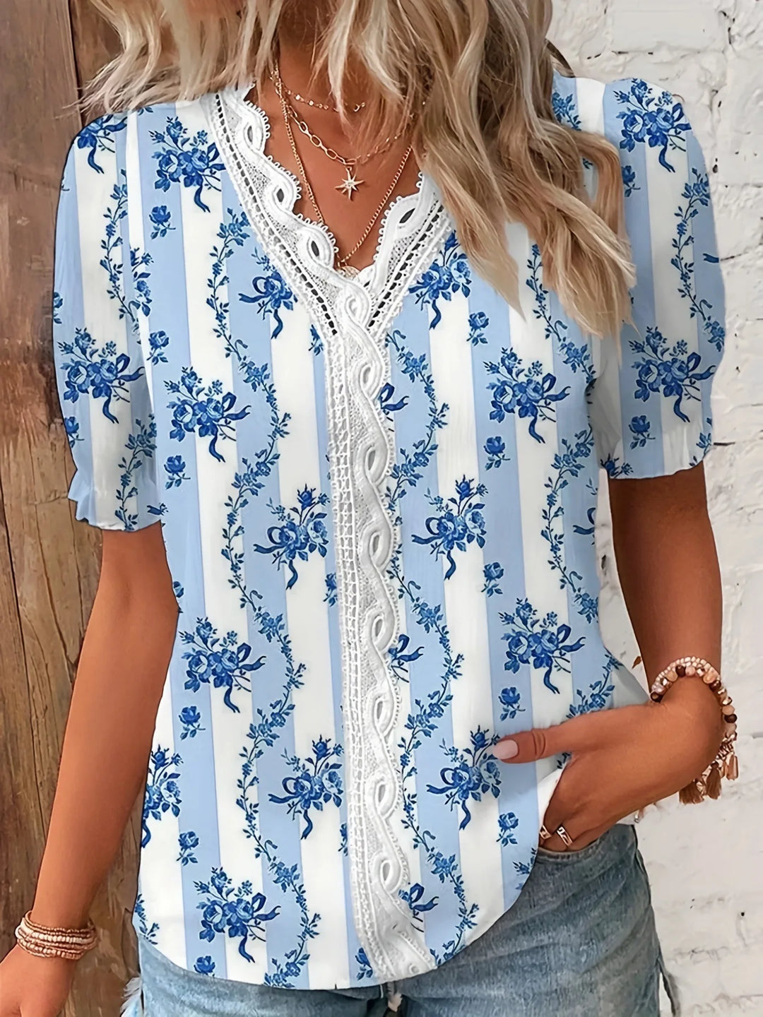 Farrah™ | V-Neck Summer Blouse