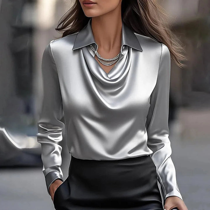Cassidy™ | Printed Swing Collar Blouse