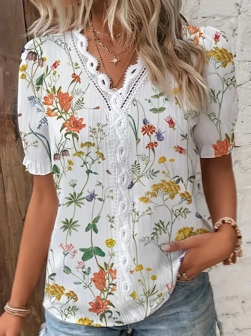 Farrah™ | V-Neck Summer Blouse