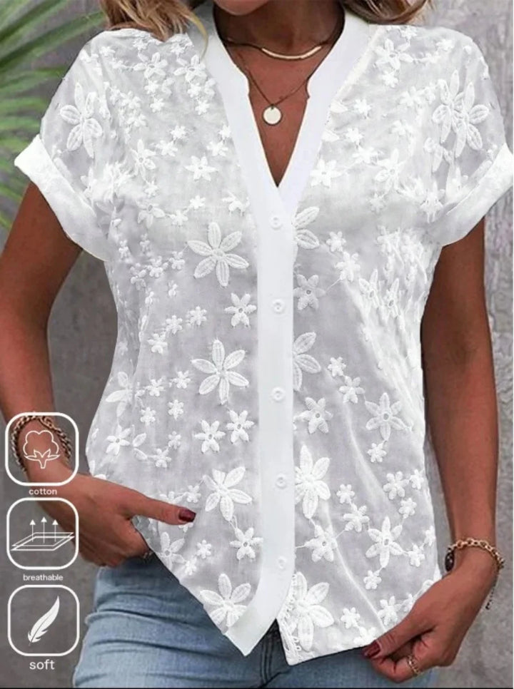 Rosemary™ | Lace Eyelet Blouse