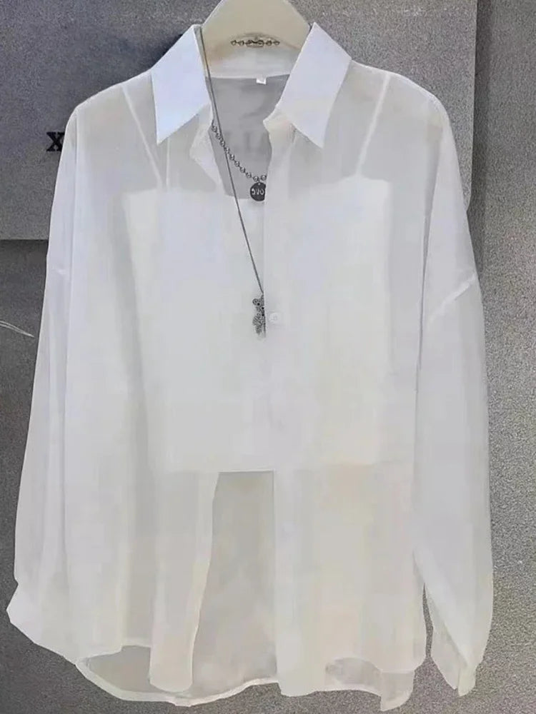 Madeline™ | Sheer Chiffon Button Blouse