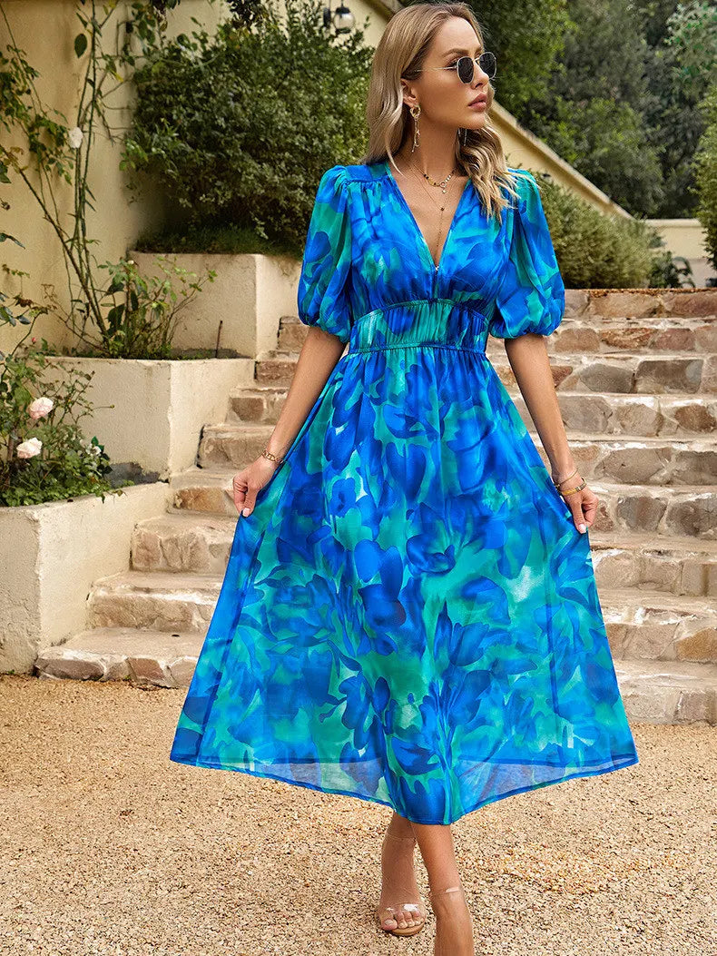 Cora™ | Chiffon V-Neck Maxi Dress