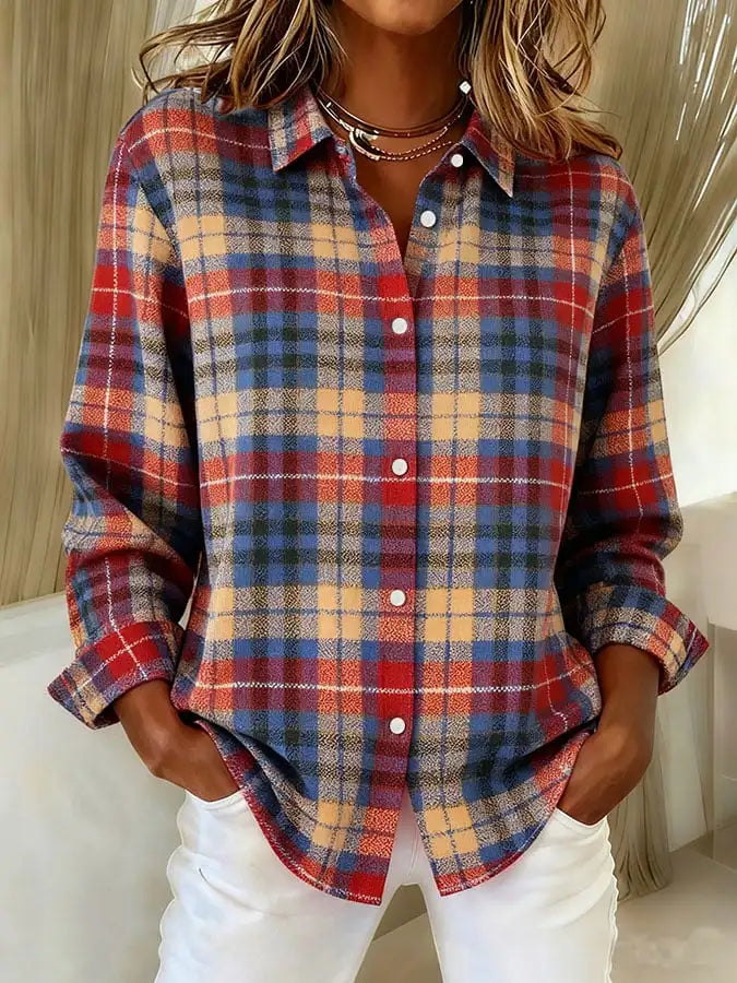 Aine™ | Soft Check Knit Cardigan