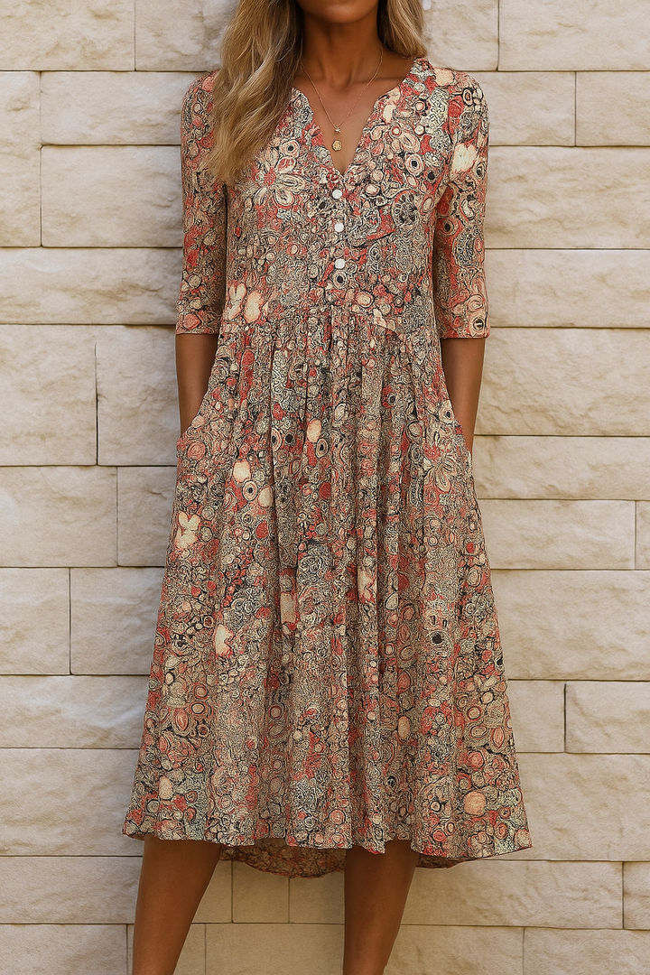 Seraphina™ | Elegant V-Neck Dress