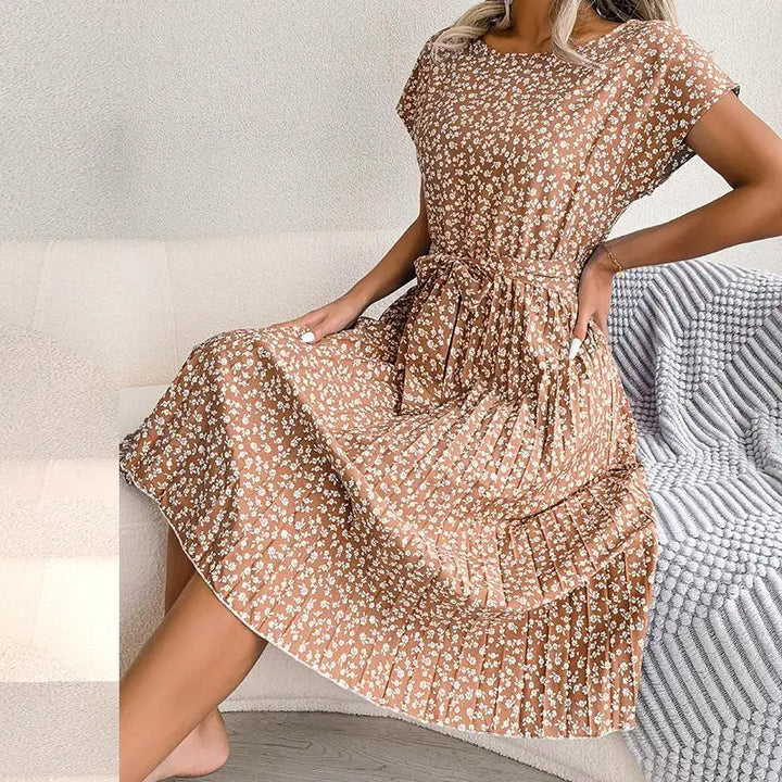 Penelope™ | Floral Pleated Maxi Dress