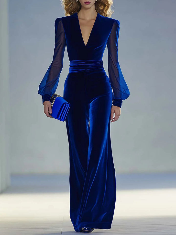 Kate™ | Velvet V-Neck Jumpsuit