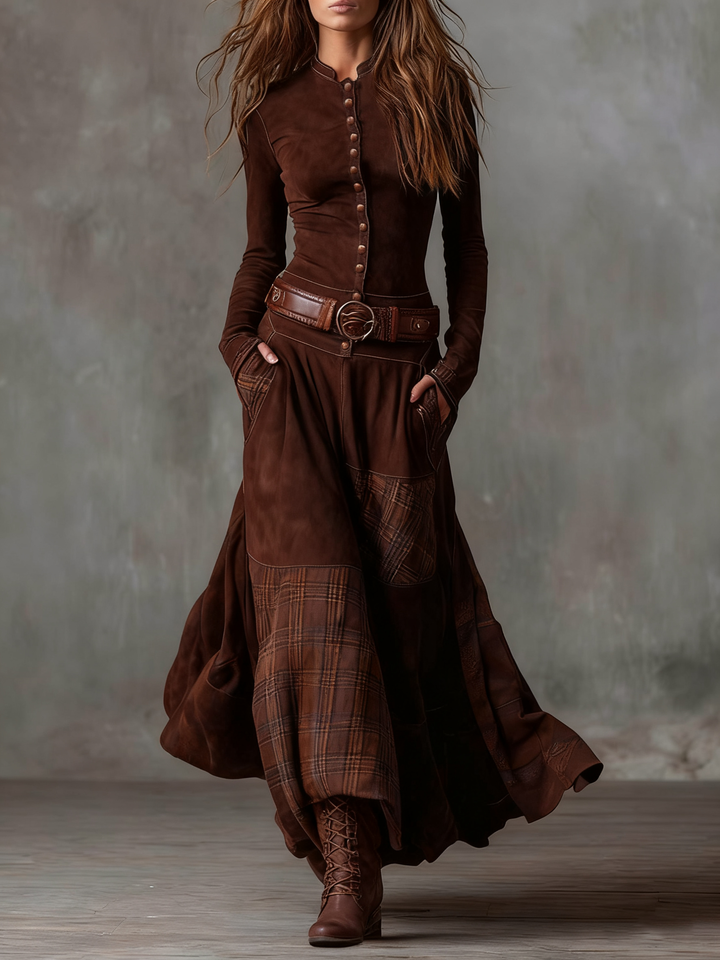 Ivy™ | Suede Maxi Dress