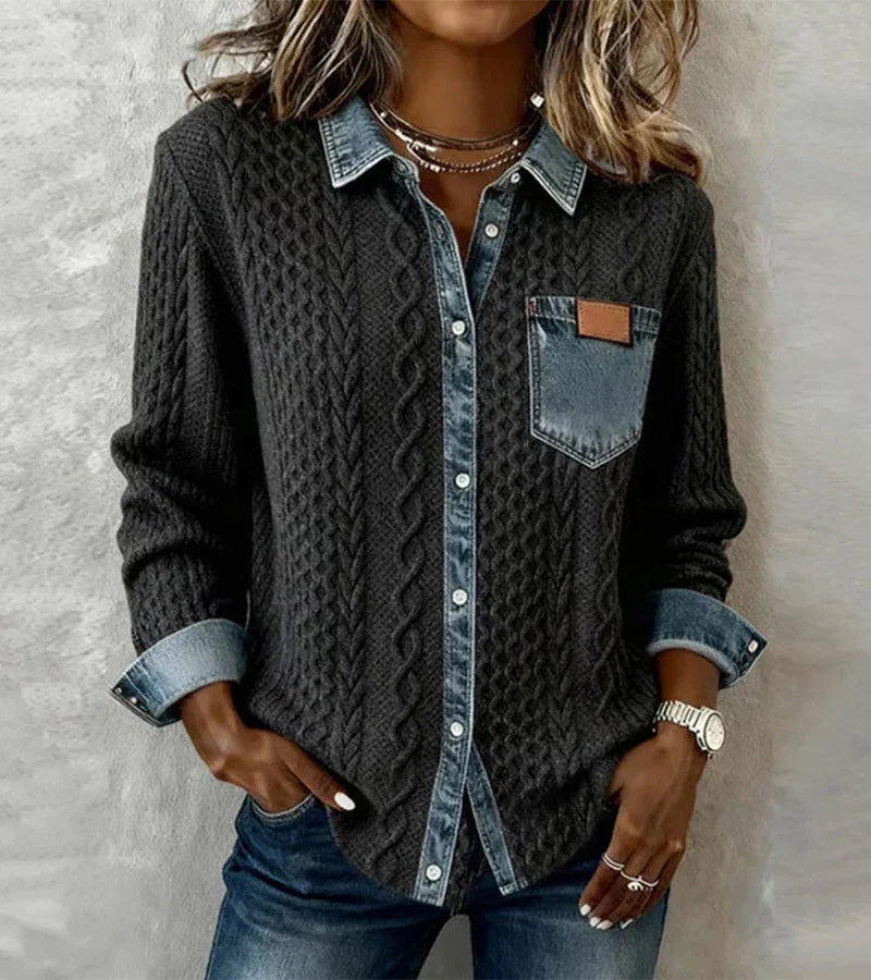 Amelia™ | Patchwork Knit Top