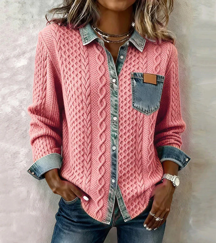 Amelia™ | Patchwork Knit Top