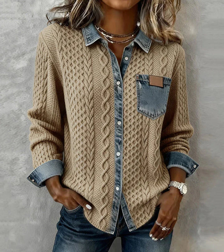 Amelia™ | Patchwork Knit Top