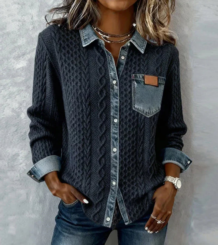 Amelia™ | Patchwork Knit Top