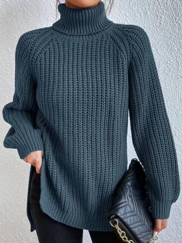 Marin Blake™ | Slit Turtleneck Sweater
