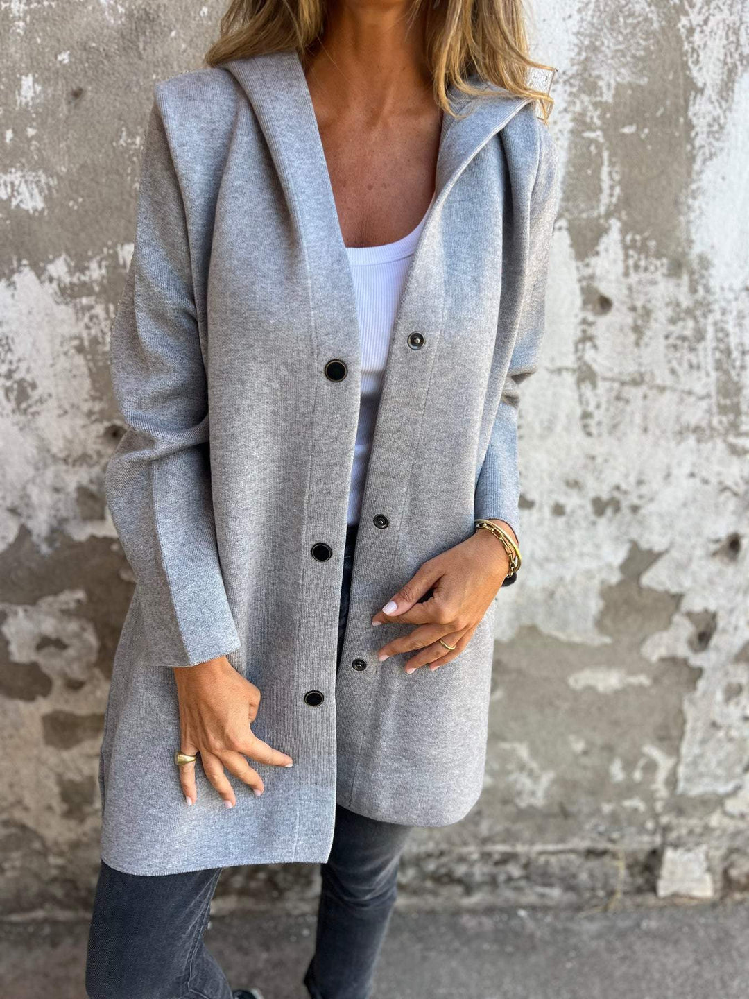 Sara™ | Hooded Button Cardigan