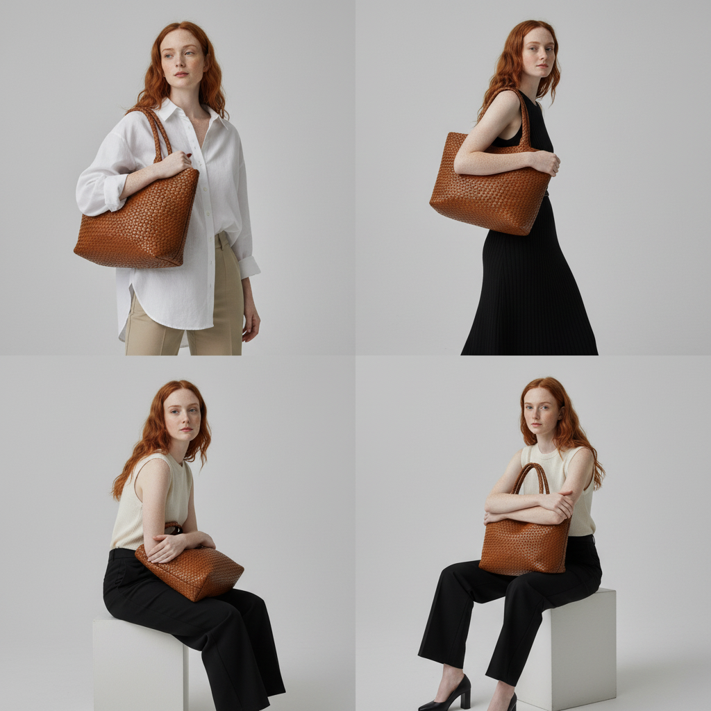 Lyra™ | Handwoven Faux Leather Tote