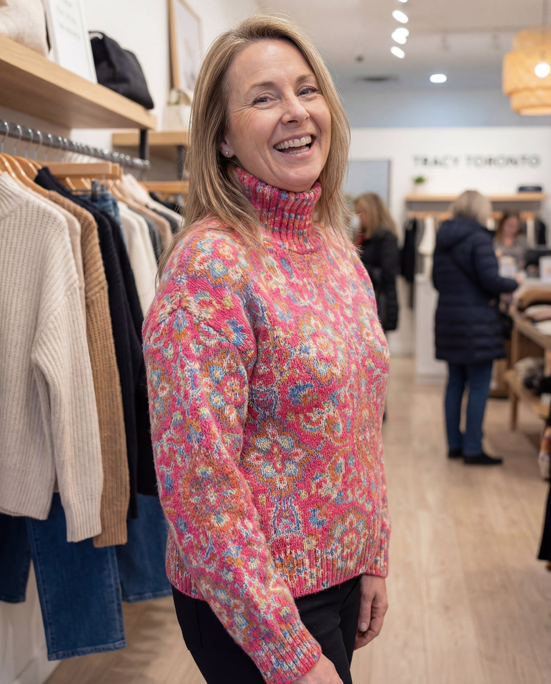Daniella™ | Floral Knit Turtleneck