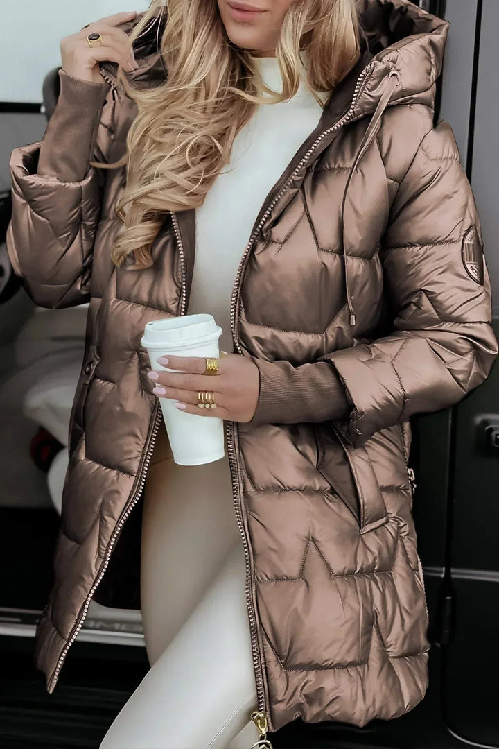 Madison Rae™ | Long Quilted Hooded Jacket