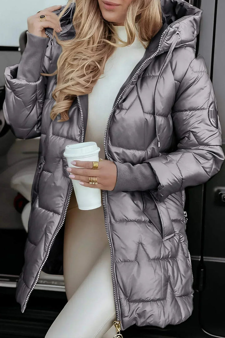Madison Rae™ | Long Quilted Hooded Jacket