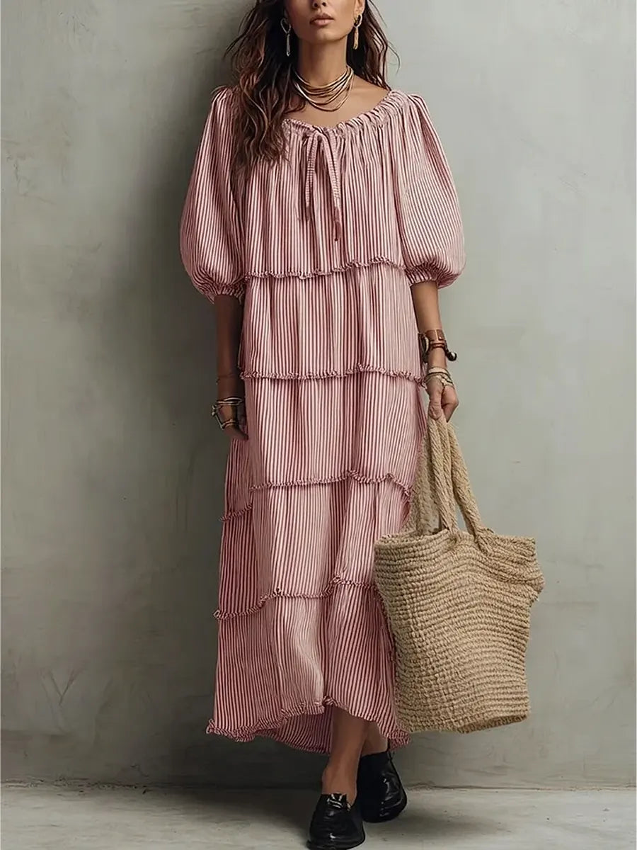 Aurora™ | Vestido midi de lino con capas