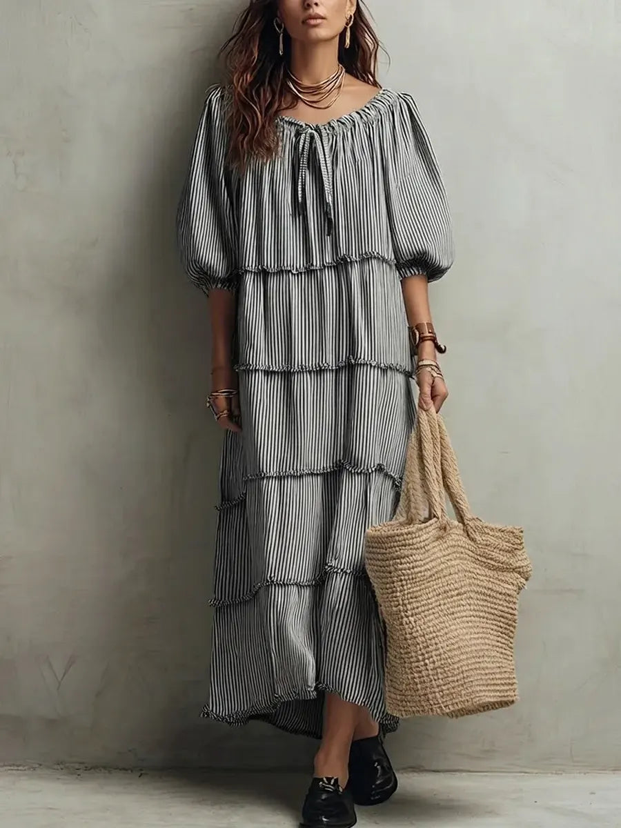 Aurora™ | Vestido midi de lino con capas