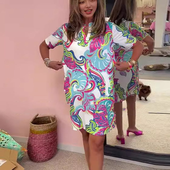 Naia™ | Vestido con cuello en V estampado