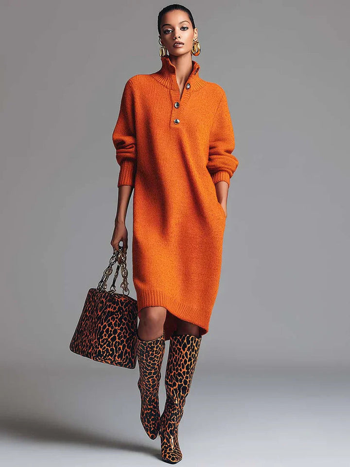 Andrea™ | Cozy Knit Midi Dress